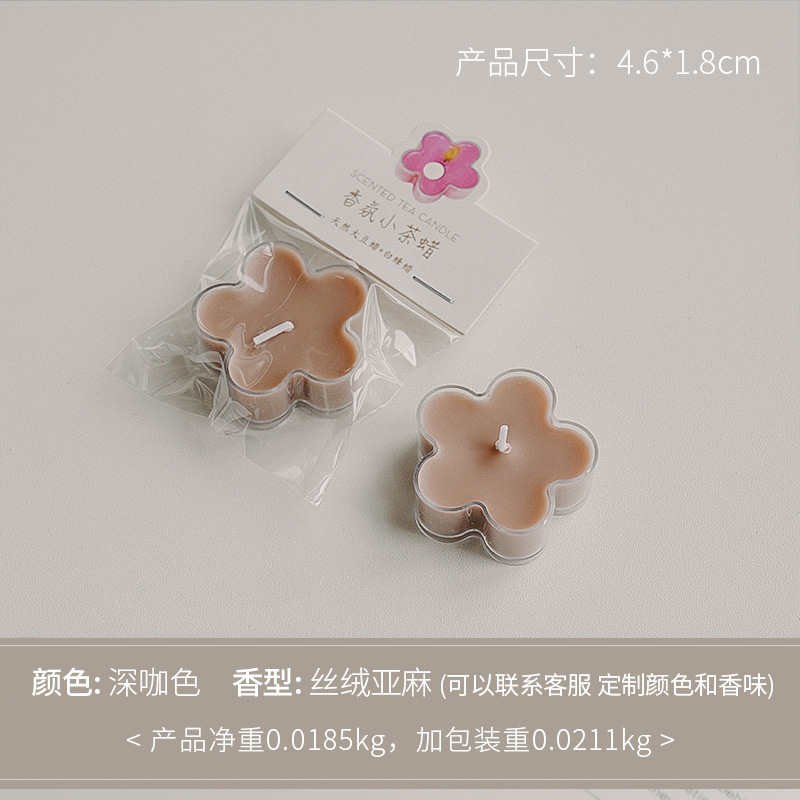 Cera de té de flores café oscuro (fragancia: lino de terciopelo)