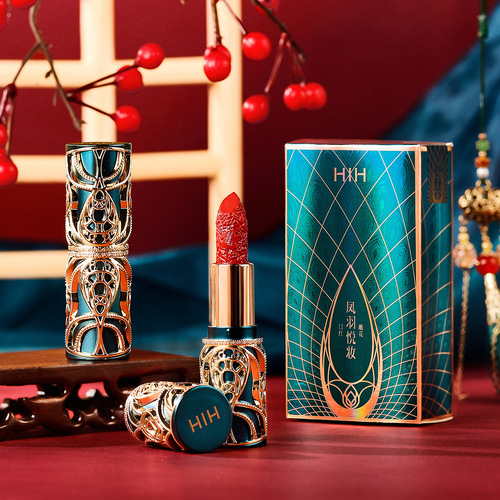 HIH Feng Yu Yue Zhuang carved lipstick matte velvet long-lasting not easy to fade Chinese style makeup wholesale