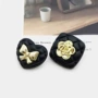 方形心形黑色金属扣子