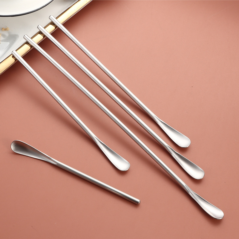 304 cucharas de acero inoxidable cucharas de hielo de mango largo cucharas de postre de café cucharas de miel cucharas de barra de mezcla