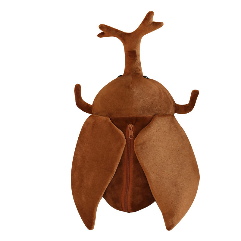 Mochila de insectos de simulación de niños bolsas de muñecas de peluche unicornio muñecas escarabajos lindos dibujos animados mochila pequeña transfronteriza