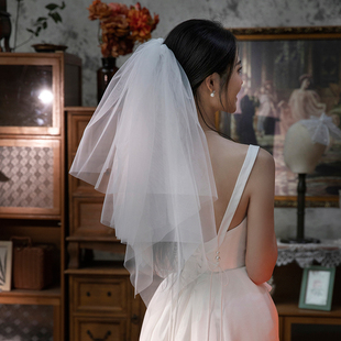 "Sweetheart" White Headdress Super Fairy Style Bridal Veil Main Wedding Dress Popular Photo-Taking Bow Veil