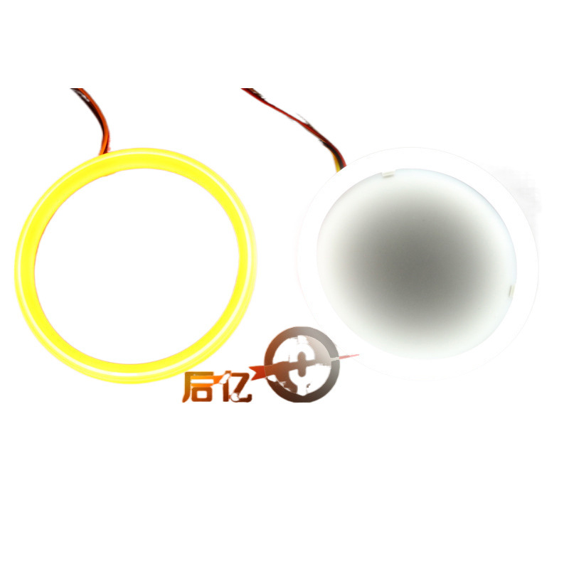 Lentes de doble luz doble luz ángel ojo con dirección bicolor blanco y amarillo ángel ojo auto modificación 3.0 resaltado 2.5