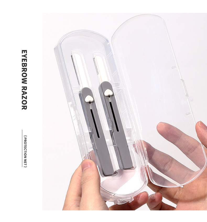 LMLTOP Large and small head eyebrow trimmer 2-piece set, retractable portable macro protective net eyebrow trimmer JJF02 undefined