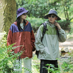 LUCKY DEER LUCKY DEER [sunscreen] Summer Lovers sports outdoor light breathable contrast color quick-drying clothes