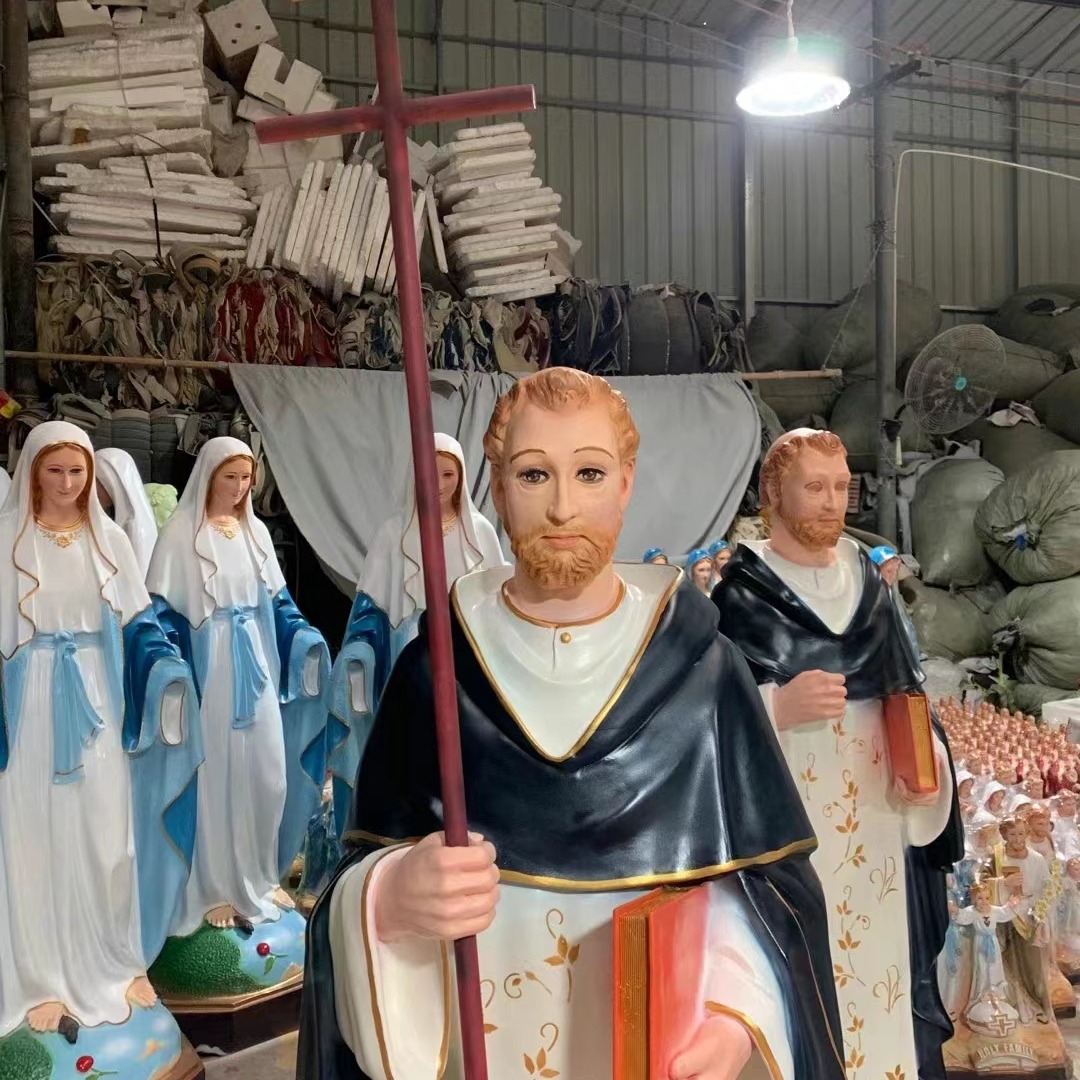 160cm de Santo Domingo Santo Domingo decoración de la iglesia de vidrio estatuas miradas
