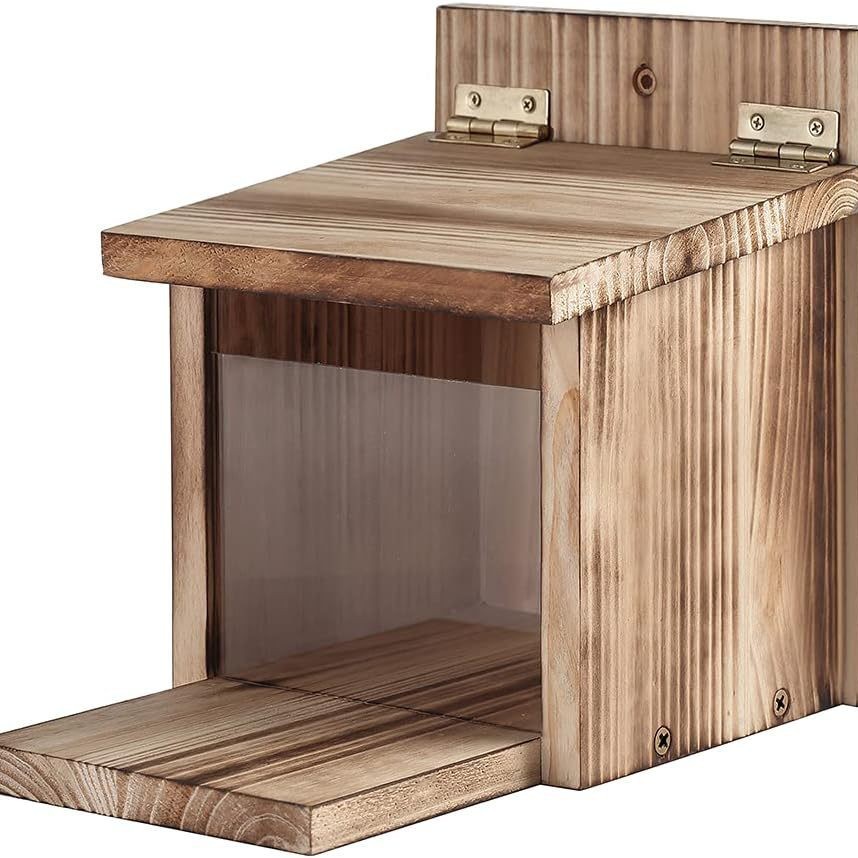 Wooden Squirrel Feeder Picnic Table Food Feeder for Outdoor House Backyard Fun Gift