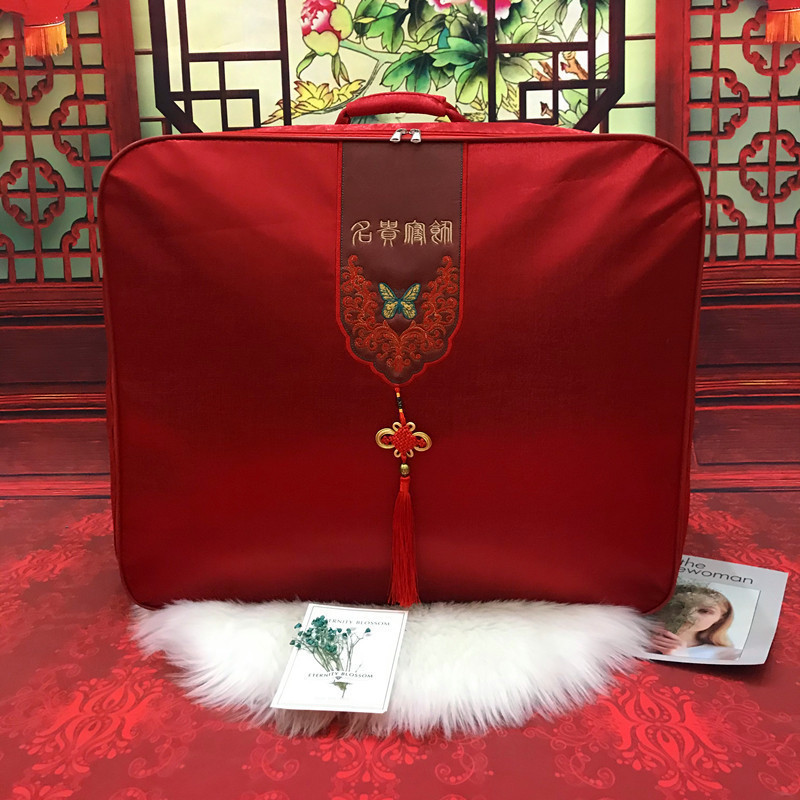 结婚被子收纳袋喜被红色牛津布棉花被包装袋陪嫁婚庆被褥手提袋子|undefined