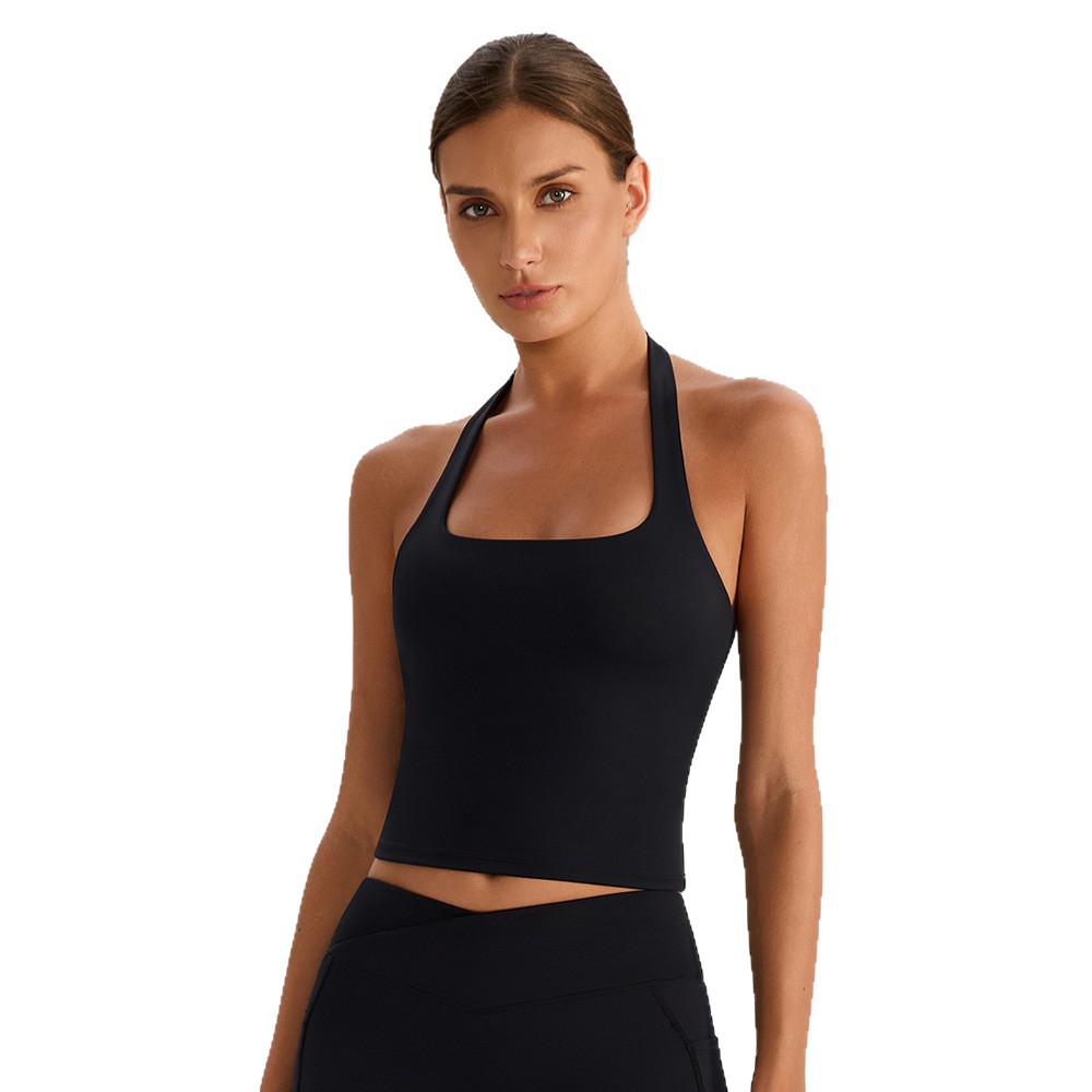 Verano belleza de la espalda amortiguador se reúne para usar ropa interior deportiva secada rápida bra de yoga colgar tipo chaleco de acondicionamiento físico mujer