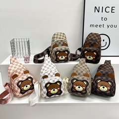 Cartoon Bear Mobile Phone Bag 2024 New Light Luxury Chest Bag Western Style Mobile Phone Bag Korean Version Trendy One Shoulder Crossbody Bag for Women