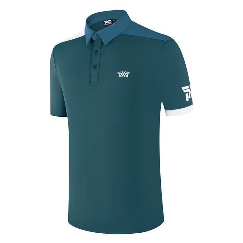 New summer golf apparel for men: short-sleeved, quick-drying, casual, breathable, slim-fit, available in white, black, and dark green New summer golf apparel for men: short-sleeved, quick-drying, casual, breathable, slim-fit, available in white, black, and dark green