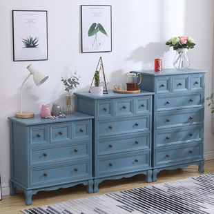 Solid Wood Chest of Drawers American Storage Locker Living Room Bedroom Bedside Table Bedside Corner Cabinet Small Cabinet European Style Chest of Drawers