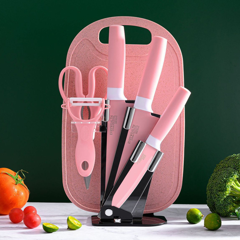 En stock cuchillo de acero inoxidable conjunto de seis piezas de cocina hogar afilado Cuchillo de cocina cuchillo de chef conjunto completo combinación cuchillo de frutas