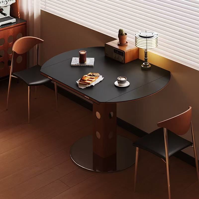 Mesa de comedor plegable cuadrada de madera sólida, mesa redonda de madera sólida, mesa redonda multifuncional para el hogar