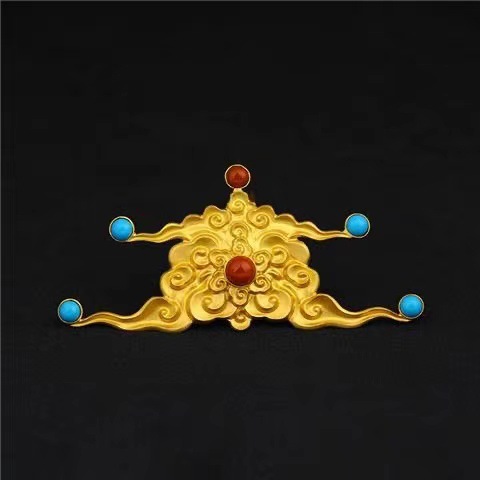 Retro Chinese style palace auspicious cloud pattern set hair crown ancient style Hanfu Tang style makeup headwear hairpin hairpin accessories