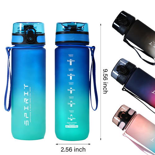 1L Large Capacity Direct Drinking Sports Water Cup 32oz Gradient Space Cup Student Summer Outdoor Plastic Water Cup