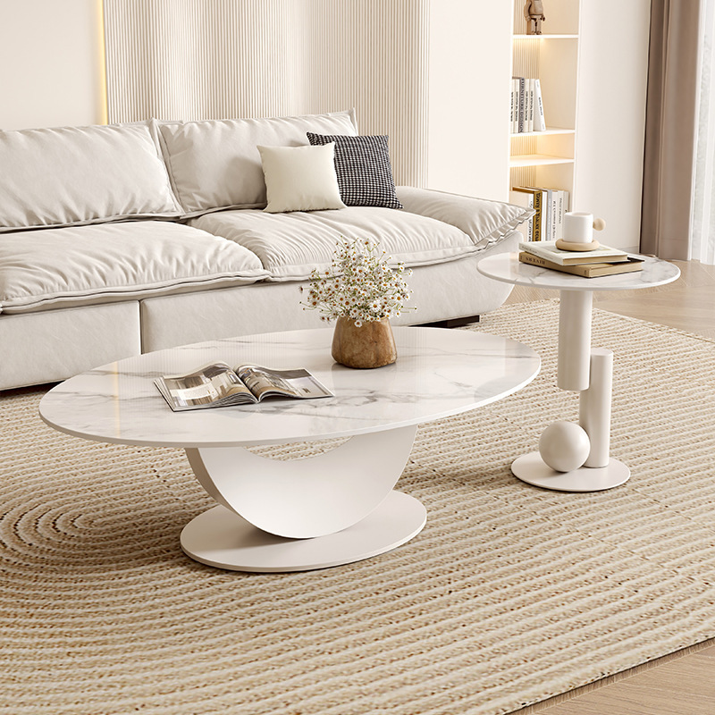 # Italian Light Luxury Style Rock Board Coffee Table Designer Modern Home Living Room Small Apartment Minimalist Creative Side Table Set # Italian Light Luxury Style Rock Board Coffee Table Designer Modern Home Living Room Small Apartment Minimalist Creative Side Table Set