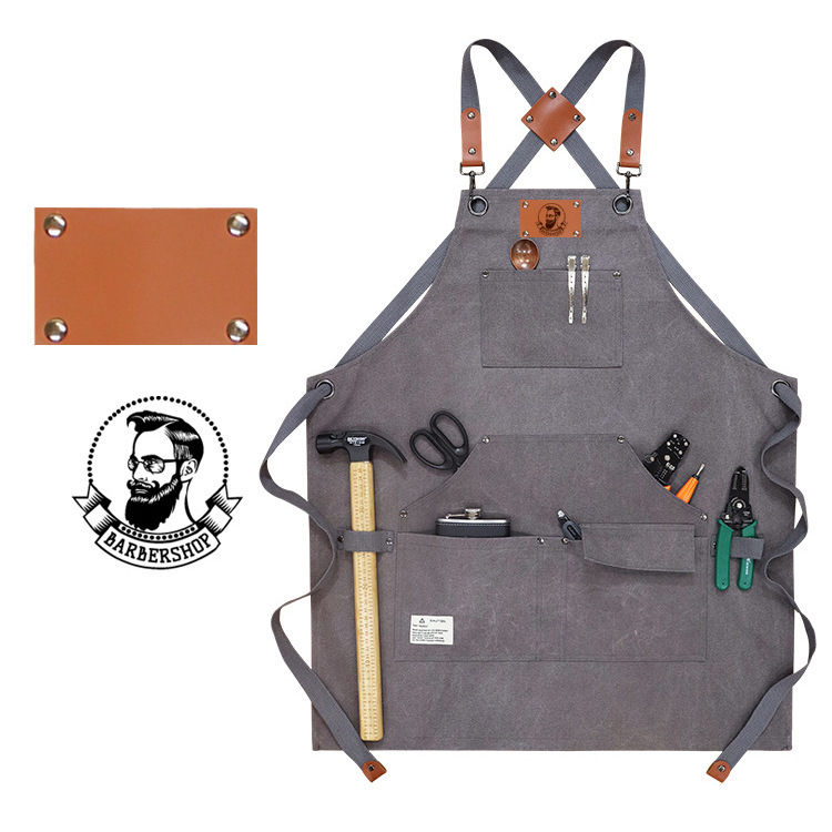 Venta directa de fábrica, falda de lona gruesa transfronteriza, herramienta artesanal con múltiples bolsillos, delantal, ropa de trabajo de jardinería, delantal al por mayor