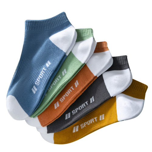 Socks men's ins trend sports spring and autumn thin socks absorb sweat and deodorant cotton socks summer breathable boat socks wholesale