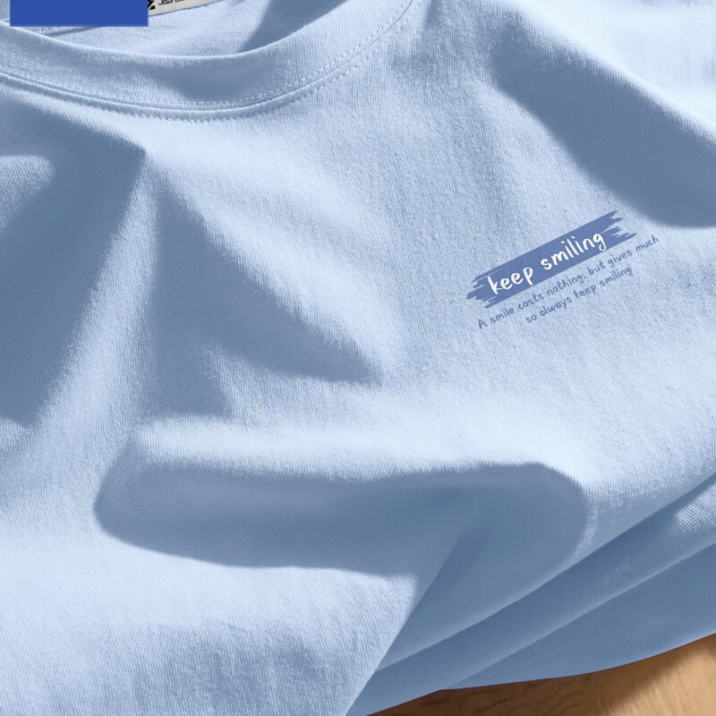Jeanswest Z+ Pure Cotton Short-Sleeved Men's T-Shirt Summer New Style Blue Half-Sleeved Youth Fashion Versatile Casual T-Shirt g Jeanswest Z+ Pure Cotton Short-Sleeved Men's T-Shirt Summer New Style Blue Half-Sleeved Youth Fashion Versatile Casual T-Shirt g