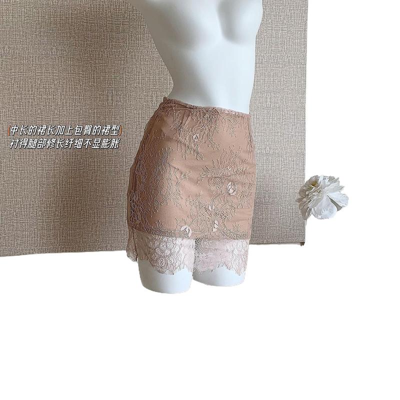 棠脂粉玉女人味绑带褶皱上衣/蕾丝半身裙套装|undefined