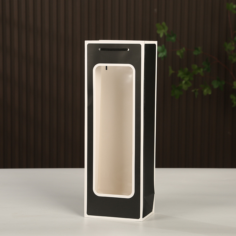 와인 가방-검은 색 배경과 흰색 프레임; 흰색 판지; 8.5*12.5*36CM