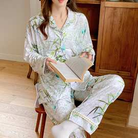 时时爆秋冬新款睡衣女高级感金钻绒轻奢风高定家居服可外穿 M-XXL