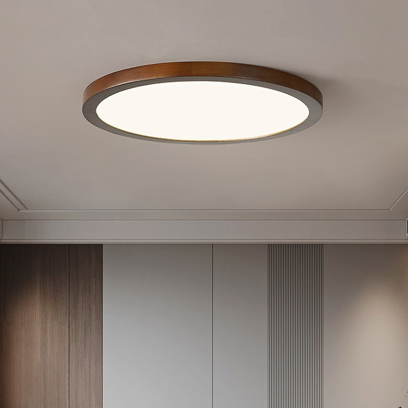 普瑞全光譜護眼主臥室燈北歐實木客廳燈日式原木風吸頂燈中山燈具