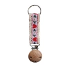 [Wooden hat clip with holes] Red love strip (lace style)
