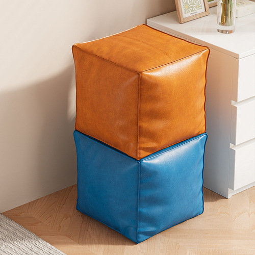 Lazy man's seat cushion idle old clothes storage sofa low stool living room balcony footrest leather Morocco