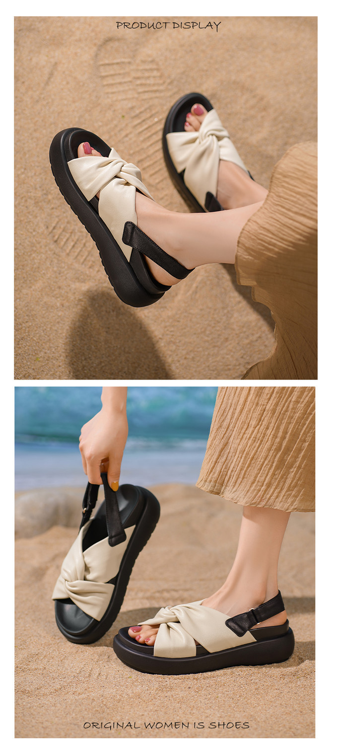 Sandal nữ hở mũi đế xuồng cao gót quai sau phối màu da thật — đen, Màu trắng nhạt chi tiết 4