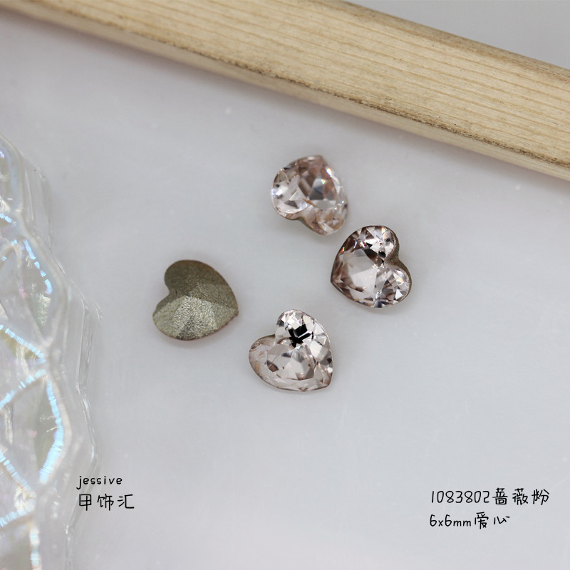 1083802 장미 가루 실버 바닥 6x6mm 사랑 (K9)