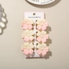 #1 Gradient yellow powder [6-piece set with card] 4cm white dot splash ink five-petal flower style