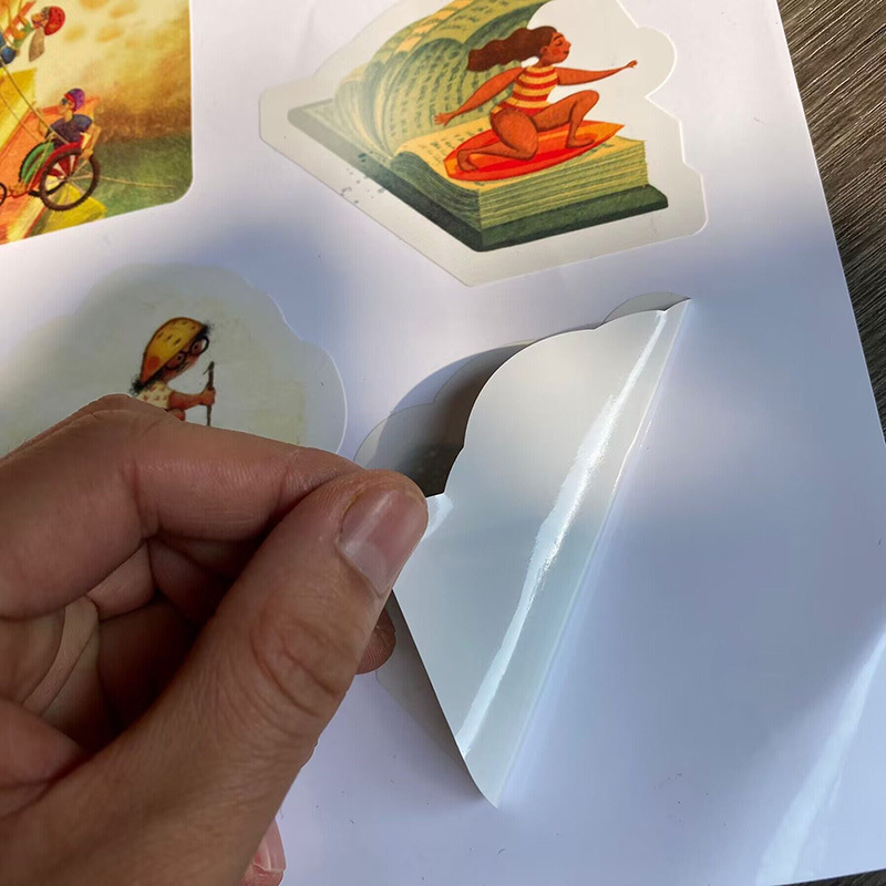 Impresión de comercio exterior blanco lechoso dibujos animados etiqueta estática vidrio no adhesivo película estática Comercio exterior Etiqueta de producción fábrica