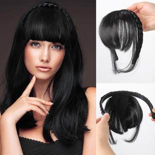 Wig Headband All-In-One Feminine Forehead and Head Hair Volume to Cover White Hair Braided Wig Headband Replacement Hair Piece