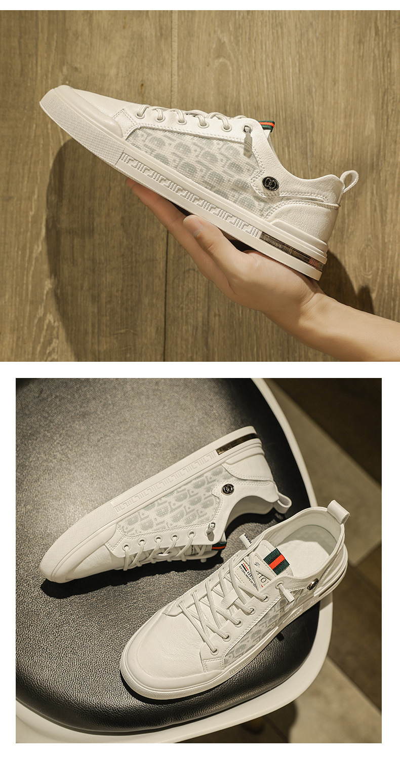 Baskets décontractées légères pour homme blanches printemps_voghion.com