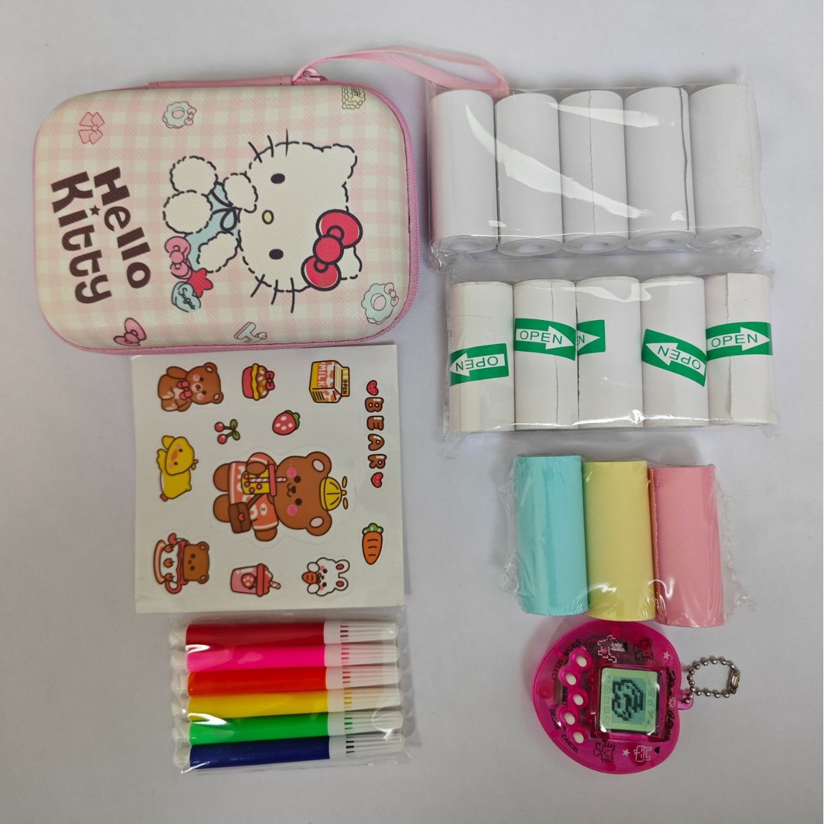 Mini impresora de papel térmico 57*25mm, etiqueta autoadhesiva, papel colorido, papel para recibos de caja registradora, papel para imprimir etiquetas