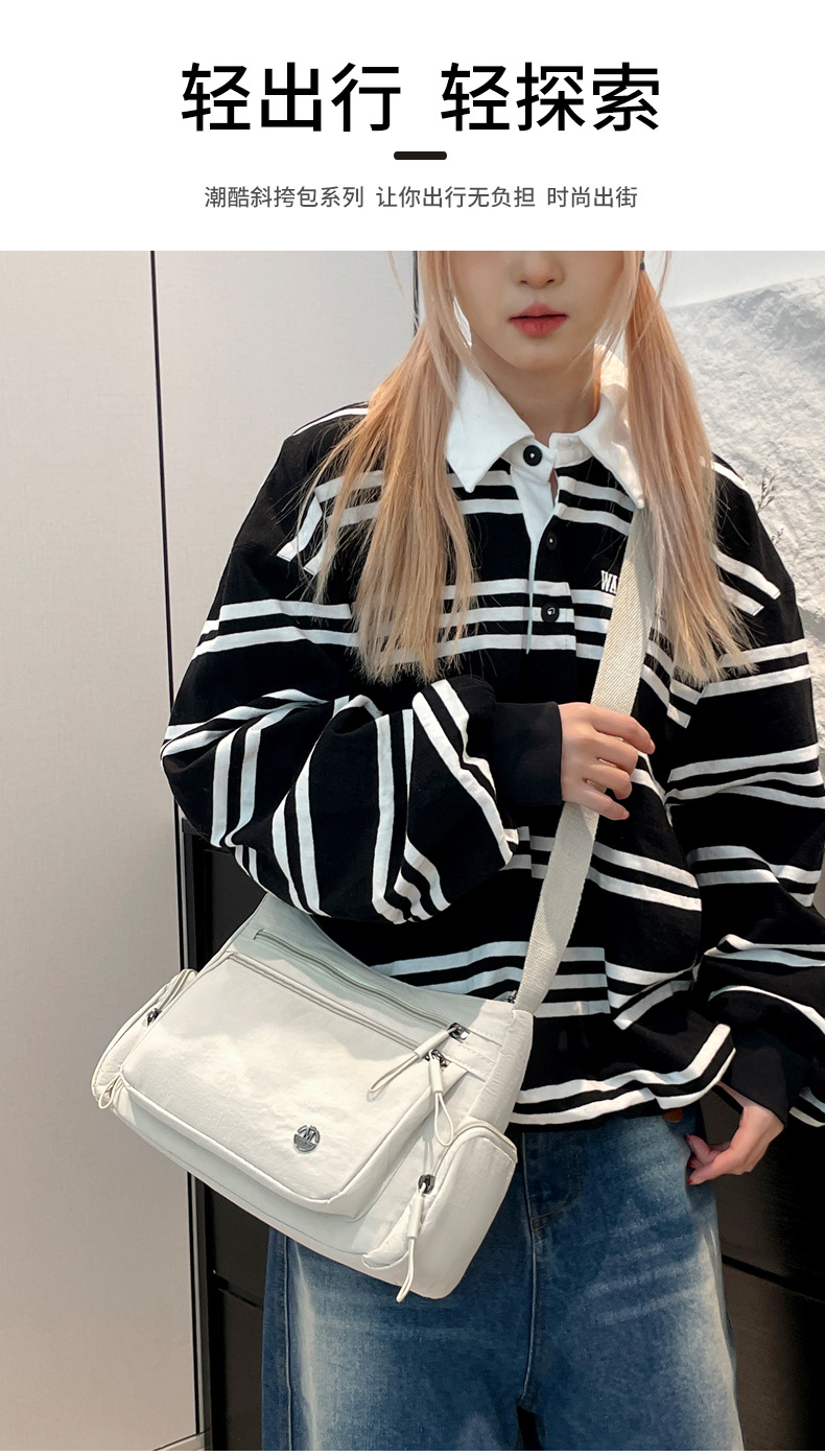 New travel bags: Fashionable crossbody bag for women, nylon large-capacity travel single-shoulder bag for women to work and commute undefined