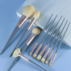 10-piece Blue Bridge Makeup Brush Set: Morandi Collection with Soft Bristles—Perfect for Beginners, Including Powder Brushes and Eyeshadow Brushes from Cangzhou