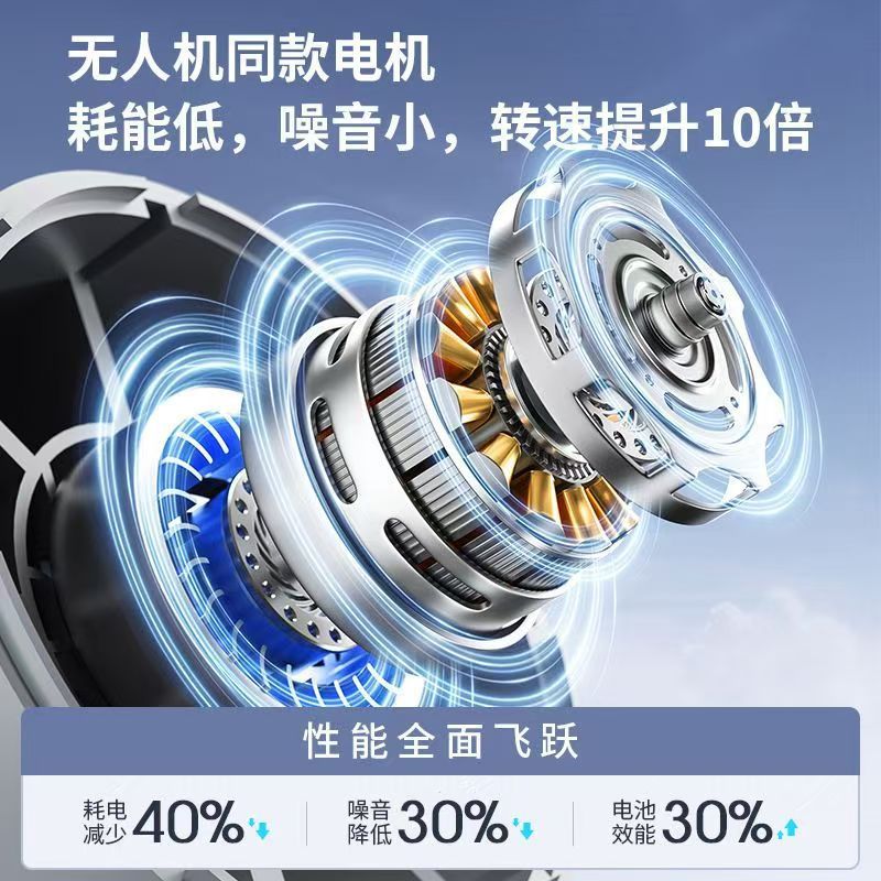 Youshangjiaの新しい100スピード無段階可変速ハイデジタルタービンワイヤレス長寿命ハンドヘルドファン|undefined