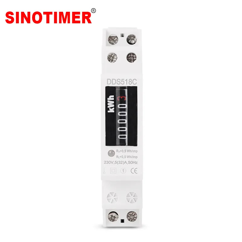 DDS518C factory direct sales 1P18MM mechanical electrical meter 220V rail-mounted energy meter CE certified