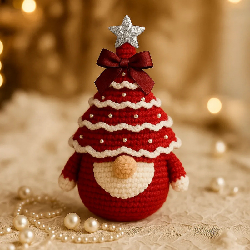 DIY Crochet Christmas Tree Gnome Kit DIY 钩针圣诞树侏儒套件|undefined