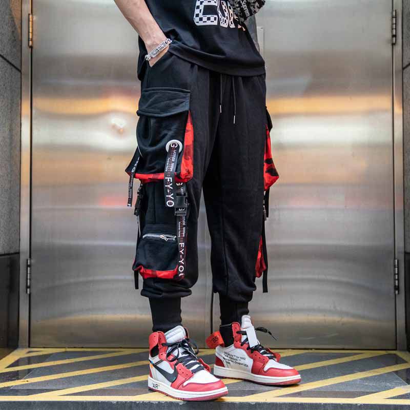 Men's Cargo Pants for Autumn and Winter, Loose Trendy Brand, Stylish Hip-Hop Street Dance Wide-Leg Pants with Multiple Pockets