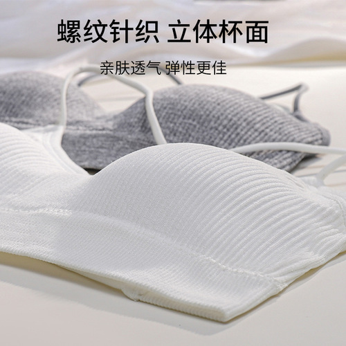 Sexy beautiful back anti-exposure wrapped chest top hot girl underwear women's summer thin push-up anti-sagging bra