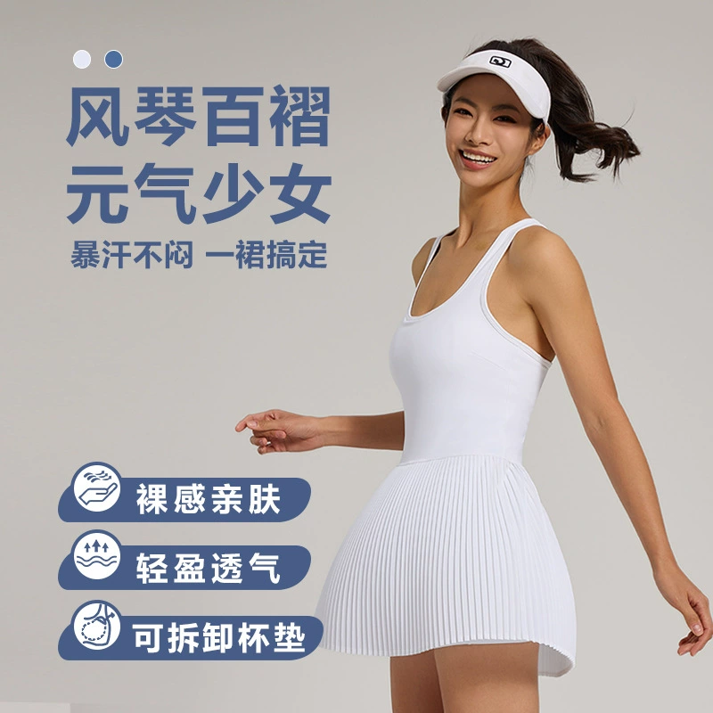 Летняя юбка для йоги, фитнеса и спорта, дышащая, антипрозрачная, плиссированная, длинная юбка для гольфа и тенниса