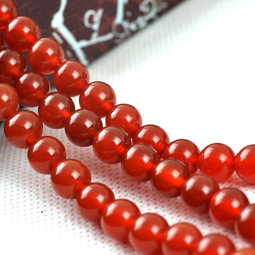 Natural AA grade red agate loose beads round beads agate long beaded semi-finished handmade diy jewelry accessories beads