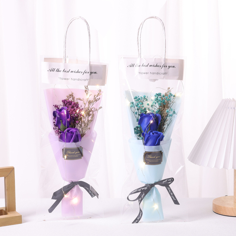 2朵玫瑰花 蓝 紫