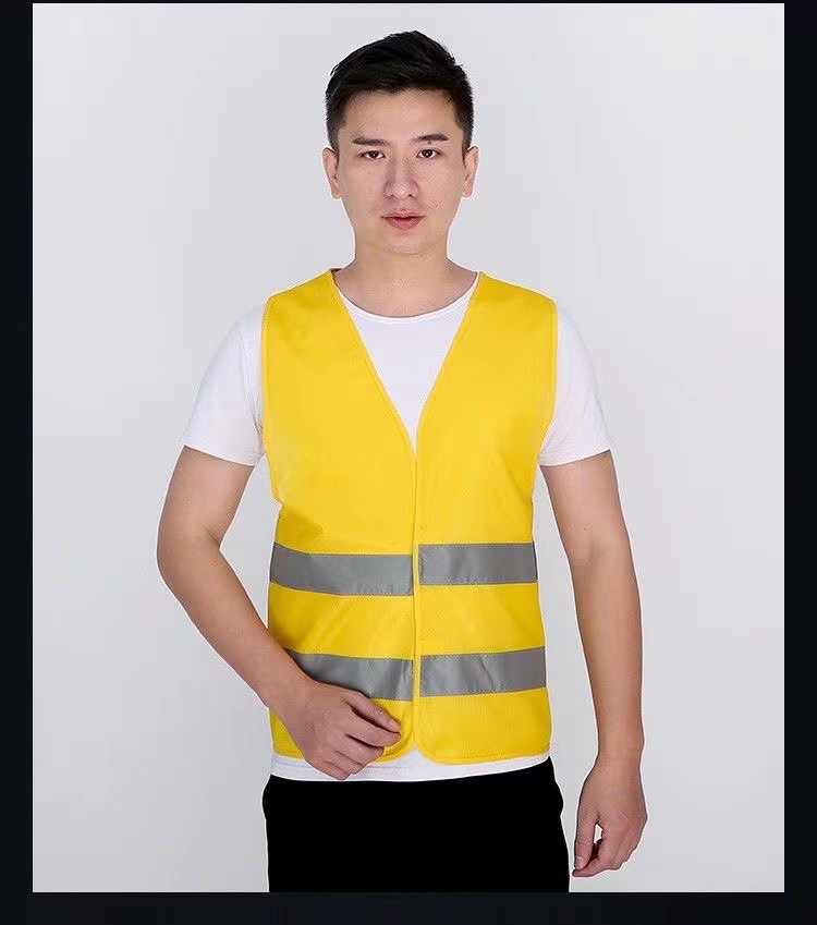 Chaleco de Seguridad Reflectante Malla de Tejido de Punto Multibolsillos Transpirable para Trabajo al Aire Libre