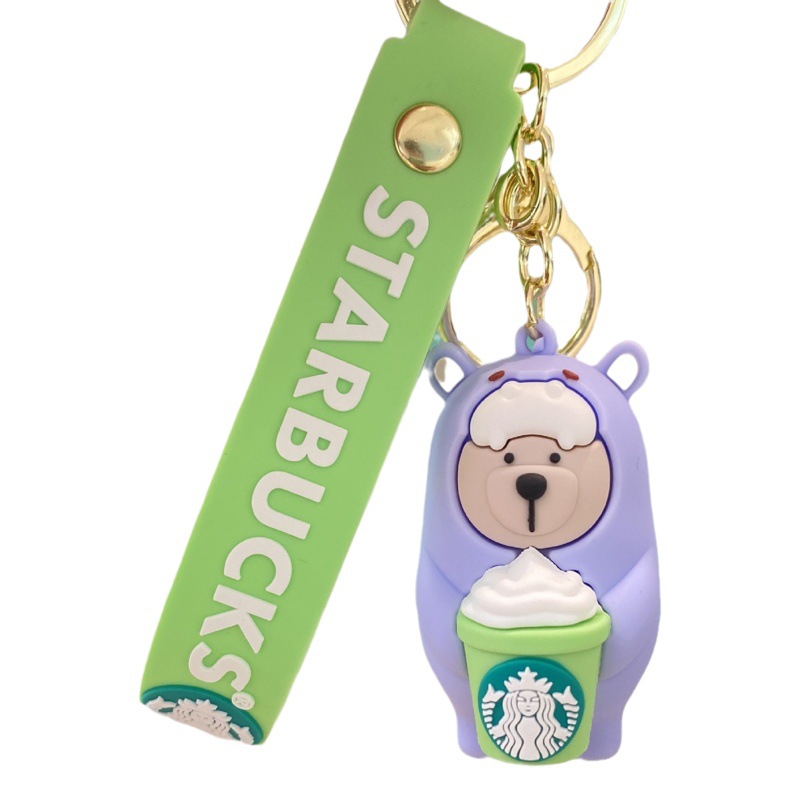 Creativo Starbucks selva serie llavero de dibujos animados oso muñeca coche llavero bolsa colgante pequeño regalo