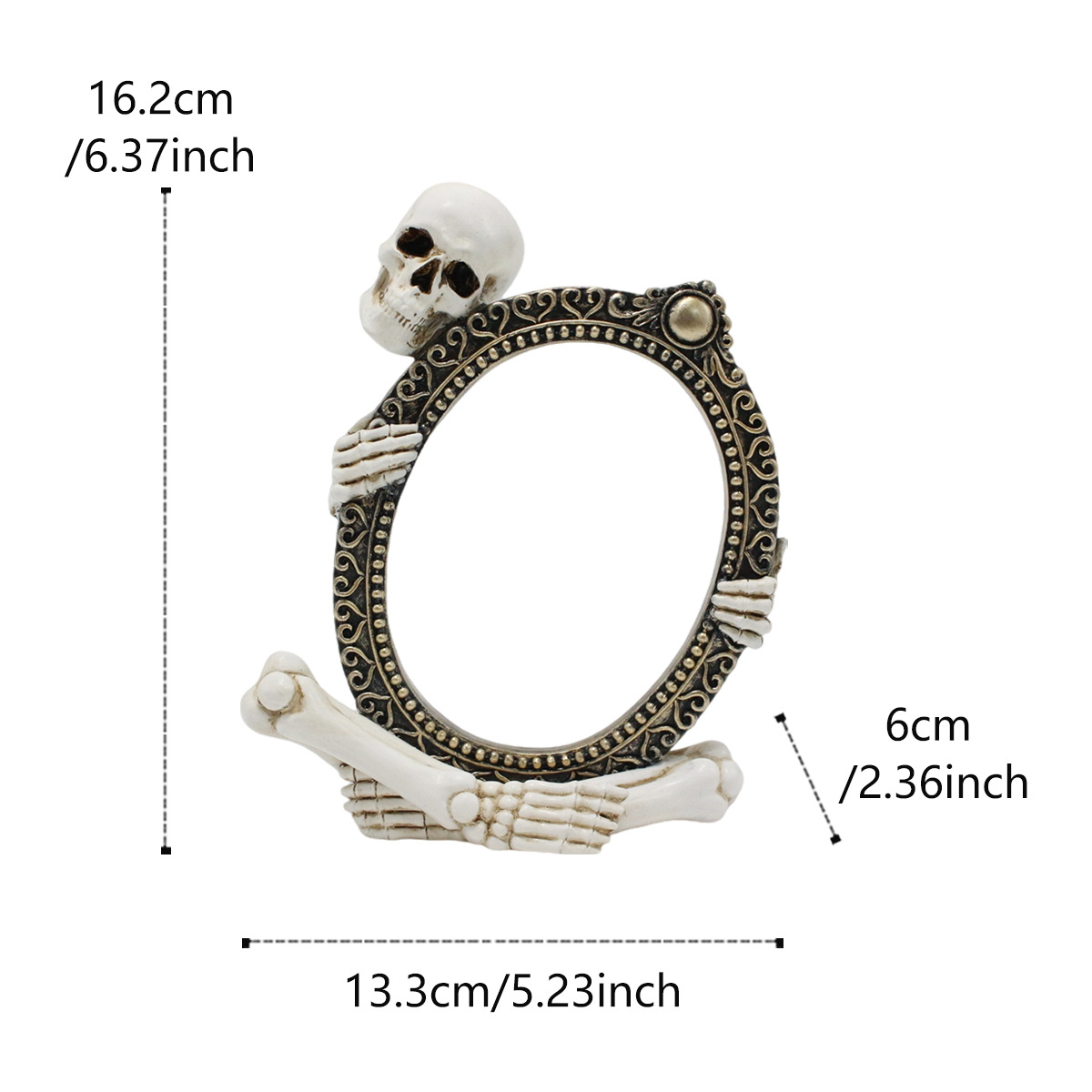  New Product Frame Skull Ghost Festival Horror Dark Atmosphere Ornaments Resin Halloween Ghost Head Gift Ready Stock Batch